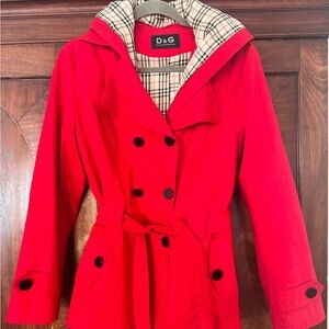 Dolce & Gabbana Red Double-Breasted mini trench Jacket